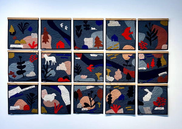 Wall Quilt 'Parcelles' - Collaboration with Isabelle Arsenault